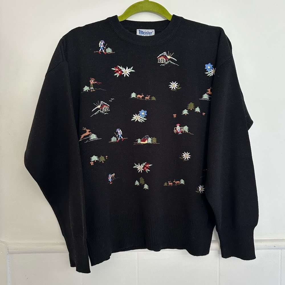 Vintage Meister Alpine Embroidered Sweater L